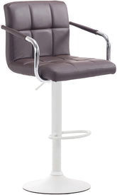 TPFLiving Barhocker Luca Gestell weiß Kunstleder